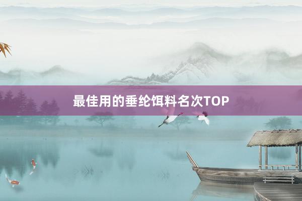 最佳用的垂纶饵料名次TOP